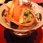 丹波筍と平貝木の芽和えトマト甘酢漬け