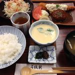 Uoshin - エビフライと豆腐ハンバーグのランチ1080円