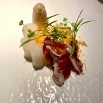 銀座 レカン - 白アスパラと生ハムの前菜