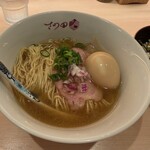 鴨そば さわ田 ヨドバシ横浜店 - 炭火焼味煮干し 味玉 塩そば