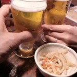 魚旬 - 生ビールで乾杯