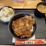 ブタリコ - 【2025.12.29(月)】旨み醬油だれぜいたく上州豚丼（豚丼＋並盛飯300g）980円＋健康セット（味噌汁＋キャベツ）240円