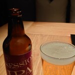 明神館 - 地ビール　松本ブルワリーのインディアンペールエール…柑橘系の爽やかな香りとシャープな味わいで最初の一杯には最高！