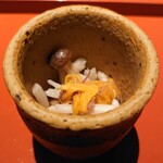 明神館 - 焼きしめじ菊花和え　上品です…