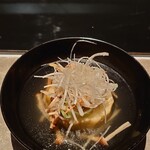 明神館 - 御椀　秋茄子と吟醸豚沢煮碗　ワインにも合います♪