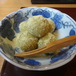 打心蕎庵 - 2014/12　そば餅を鶯きな粉と黒蜜で