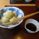 2014/12　そば餅を鶯きな粉と黒蜜で