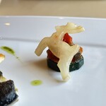 プロヴァンスの日曜日 - クリスマスランチB(\5,800)　魚料理：金目鯛と鰆のグリル、ラタトゥイユ