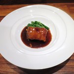 私厨房 勇 - 群馬県産せせらぎポークの角煮 A菜の湯引き添え