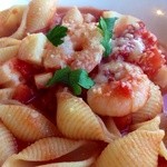 季逢庵 - 201412 季逢庵　★ランチセット（900円）★海老とレンコンのトマトソース・ショートパスタ