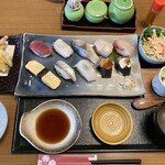 すし処魚らく - おまかせ握り　天ぷら付き