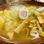 おもだかや - ワンタン麺、大盛り、メンマトッピング