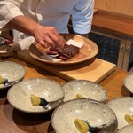 にしぶち飯店 - イチボのローストに大将の塩振り