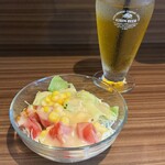  富士見台のパスタ屋さんダイニングてんてん - ミニサラダ・ドリンクセット（+300円）