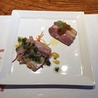 築地鉄板焼 Kurosawa - 前菜は鴨のコンフィ、ブリ