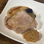 お食事処 だんらん日和 - ランチ(\2,300)　前菜：鹿児島産黒豚の香味味噌添え