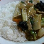 江南春 - 肉片（火会）飯／肉うまに飯６８０円（２６年１２月）