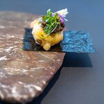 プレゼンテ スギ - 2025.12 杉寿司 TYPE-R（あわびの肝リゾットと活けハマグリのフリットを海苔で巻いて）