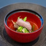 プレゼンテ スギ - 2025.12 青首ささみとむね肉 鴨コンソメ 長葱 生姜 芹（せり）