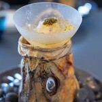 プレゼンテ スギ - 2025.12 鱸（すずき）生ハム 栗かぼちゃペースト 透明トマトジュレ N25キャヴィア