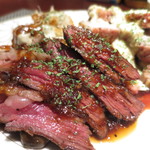 男祭り（牛ハラミ、豚ヒレのカダイフ巻き、豚ロース） (Dec. 2014)