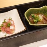 本格板前居酒屋 お魚総本家 - ねぎとろ、蛍烏賊の沖漬け