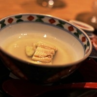 ごだん 宮ざわ - 煮穴子とゴボウの玉〆　穴子がすこし甘くたいてありますね葛餡が優しいです。