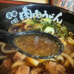 元祖肉肉うどん - 生姜は多め(2杯)でオーダー