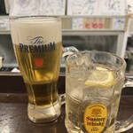 金町製麺 - ザ・プレミアム・モルツとハイボール