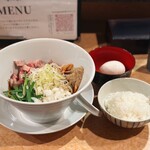 一麺天に通ず - 旨辛煮干しまぜそばライスセット