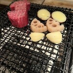 炭火鉄板焼　杜季 - 野菜焼き