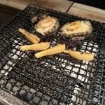 炭火鉄板焼　杜季 - 鮑とタケノコ