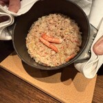 炭火鉄板焼　杜季 - 赤ズワイ蟹の釜めし