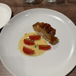 俺のフレンチ - ホタテのムース、白身魚のパイ包み