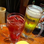 鳥貴族 - Yレモンとカシス390円＆ザ・プレミアムモルツ390円