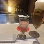 和くら - 前菜のジンジャーカクテル。ショウガが食欲を喚起してGood。