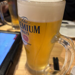串若 - まずは生で乾杯！オーダーがタッチパネルになったのは嬉しい！