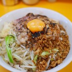 ラーメンエース - 汁なし 少なめ　にんにく少し、焦がしアブラ