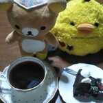 窯右衛門 - ガトーショコラ  上越市シティーライトさんのマンデリン   リラックマ  キイロイトリ