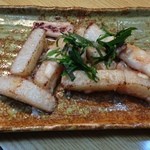 居酒屋如月 - イカと山芋の明太マヨ焼