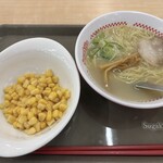 スガキヤ - ミニラーメン、コーントッピング