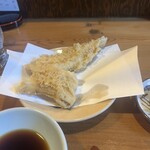 ほしのま - 穴子の天ぷら。見た目はシンプルだけど熱々ふかふかで美味しい。