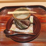 炎水 - 洞爺の小林農園から届いた牛蒡の擦り流しです。牛蒡チップをほぐして一緒にいただきました