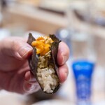 うを徳 - 2025.12 落石産バフンウニと松葉蟹の蟹味噌和え