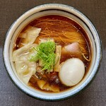 鈴鳴食堂 三番館 - dashi わんたん中華そば+味玉  ¥1100+130