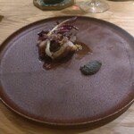 forare - 仔羊、ナスの燻製ピューレ