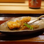 炎水 - ●揚げもの
      ①河豚南蛮 先端から身皮⇒唇へ