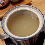 石臼自家挽き蕎麦　かめや - 蕎麦湯