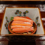 炎水 - ●前菜
      ①せいこ蟹、カニ味噌醤油