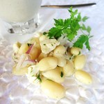 ristorante della collina - 自家製前菜
　マッシュルームのパンナコッタ
　インゲン豆のサラダ
　魚介のマリネ